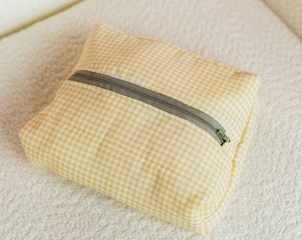 The Makena Pouch - Yellow Gingham