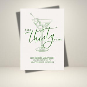 Talk Thirty to Me – Modèle modifiable d'invitation pour un 30e anniversaire, vert