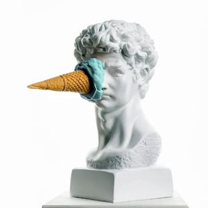 Design Ice Cream David |  David Bust | Modern Sculpture  | Home Decor | David Statue