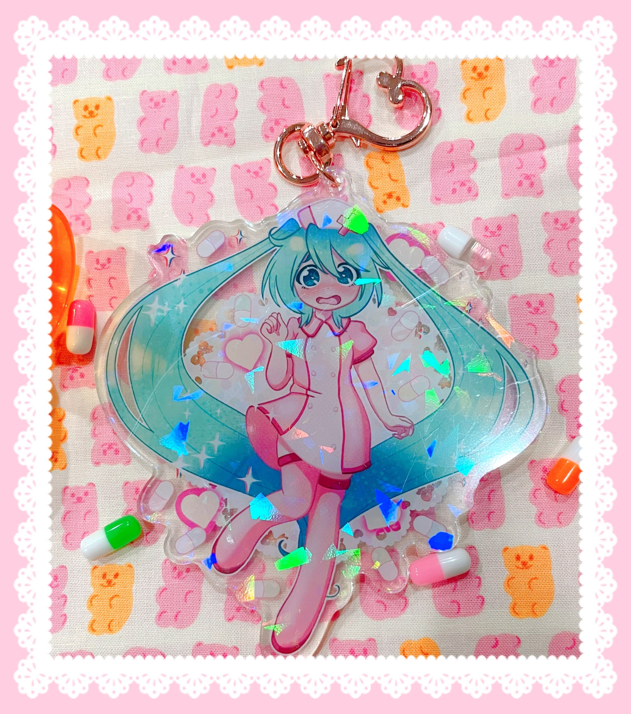 Love Ward ft Hatsune Miku - Holographic Acrylic Keychain