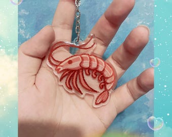 Sparkly Shrimp (Acrylic Keychain)