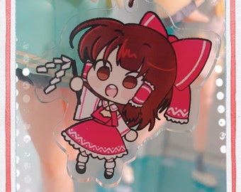 itty bitty: reimu hakurei - portachiavi in acrilico