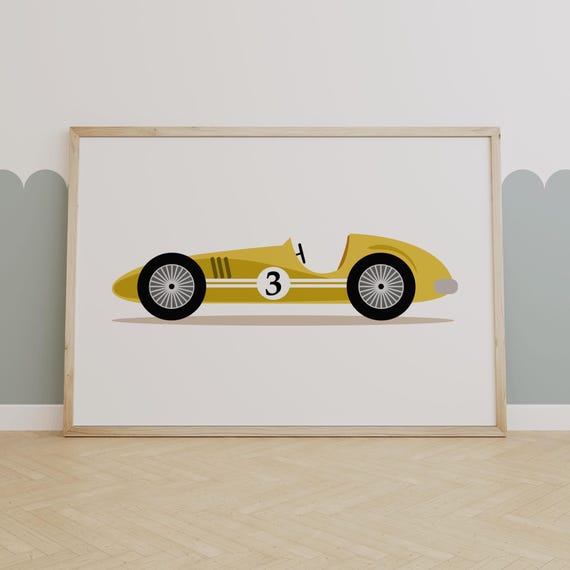 Nursery Wall Art Classic car print Children's bedroom Car  illustration Kids room prints