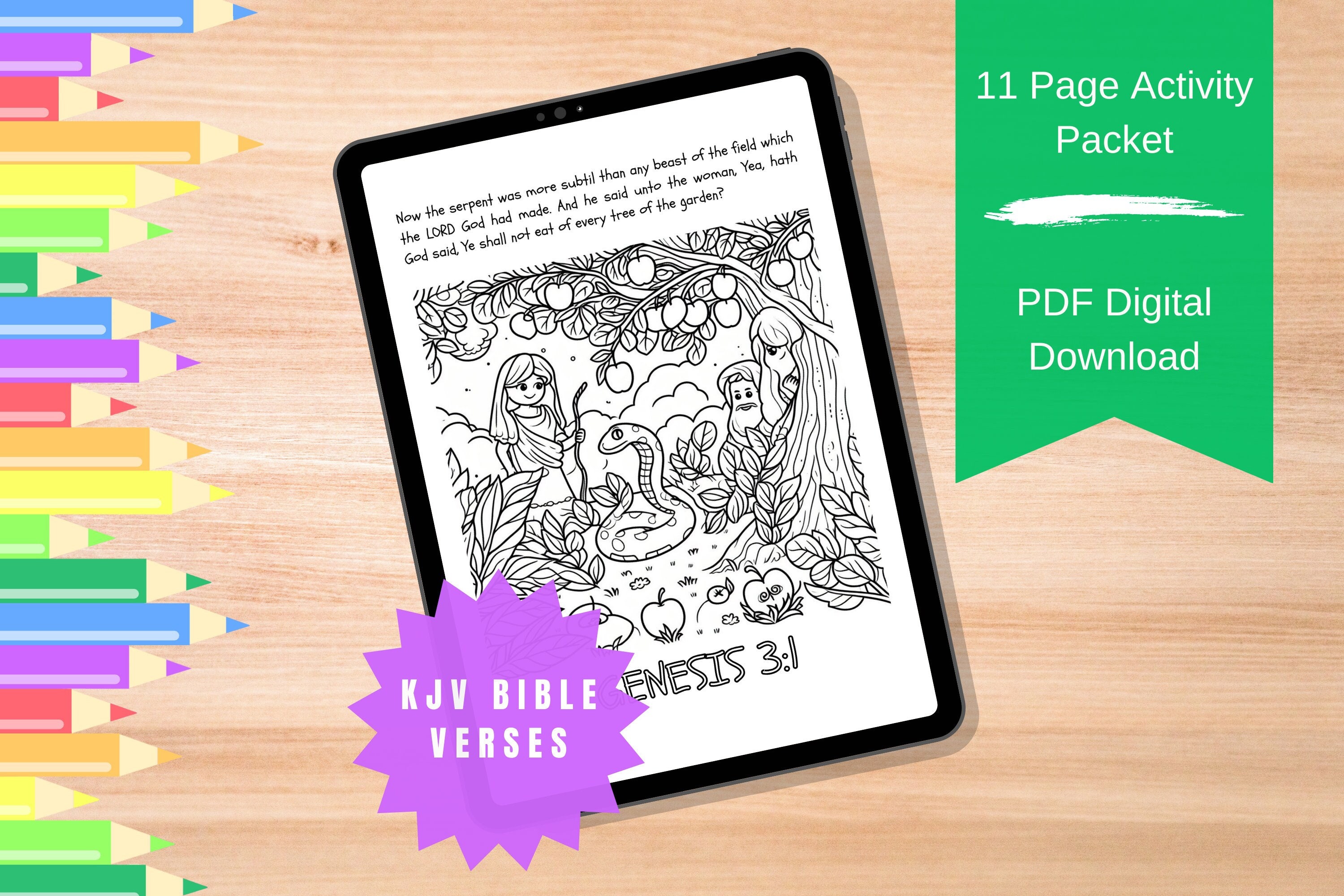 Bible Story Coloring Pages Activity | the Story of Adam &amp; Eve | Christian Homeschool Printable ...