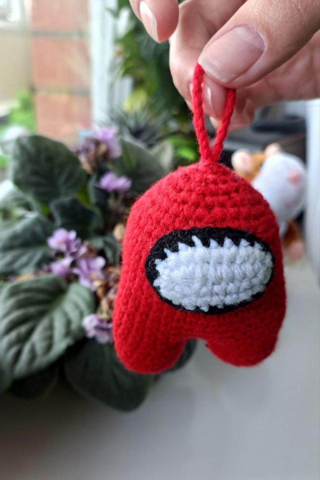Peluche de punto Among Us: lindo personaje de amigurumi Red