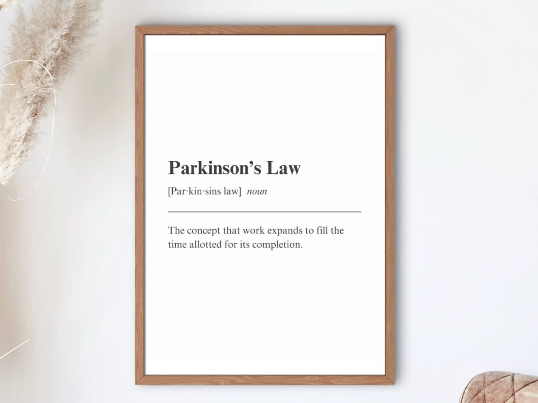 Parkinson's Law Poster: Inspiring Efficiency in the Workplace, Matte ...