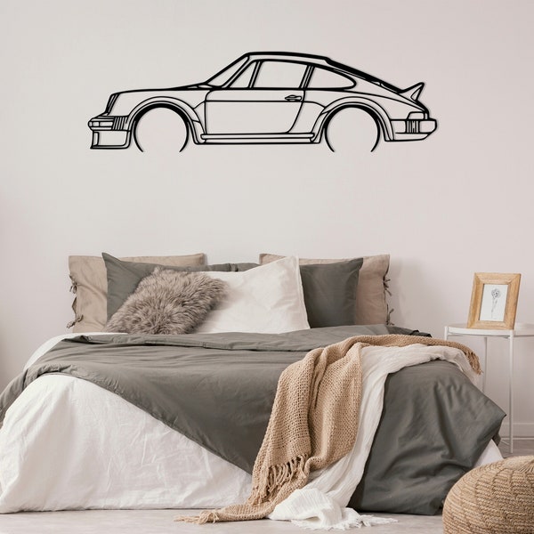 Décoration murale voiture métal, Porsche 911 SC Gr.4, silhouette voiture métal, décoration murale voiture Porsche, art mural métal voiture