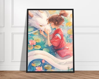 Framed Spirited Away Print – Ghibli Style Japanese Wall Art
