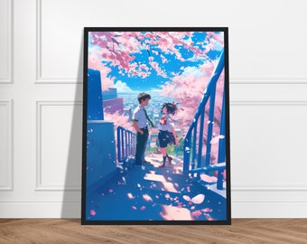 Taki & Mitsuha Framed Art – Your Name Anime, Makoto Shinkai Style