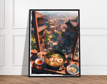 Framed Ramen Art Print – Anime Inspired Ghibli Style