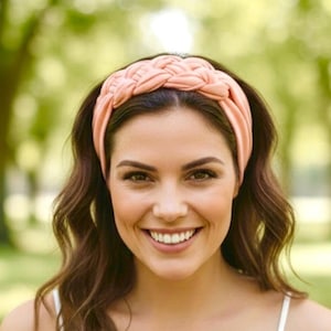 Chunky Double Knot Headband | Braided Sailor Knot Headband | Wide Stretch Headband for Women | Boho Hair Accessory | Trendy Fabric Headband image 4
