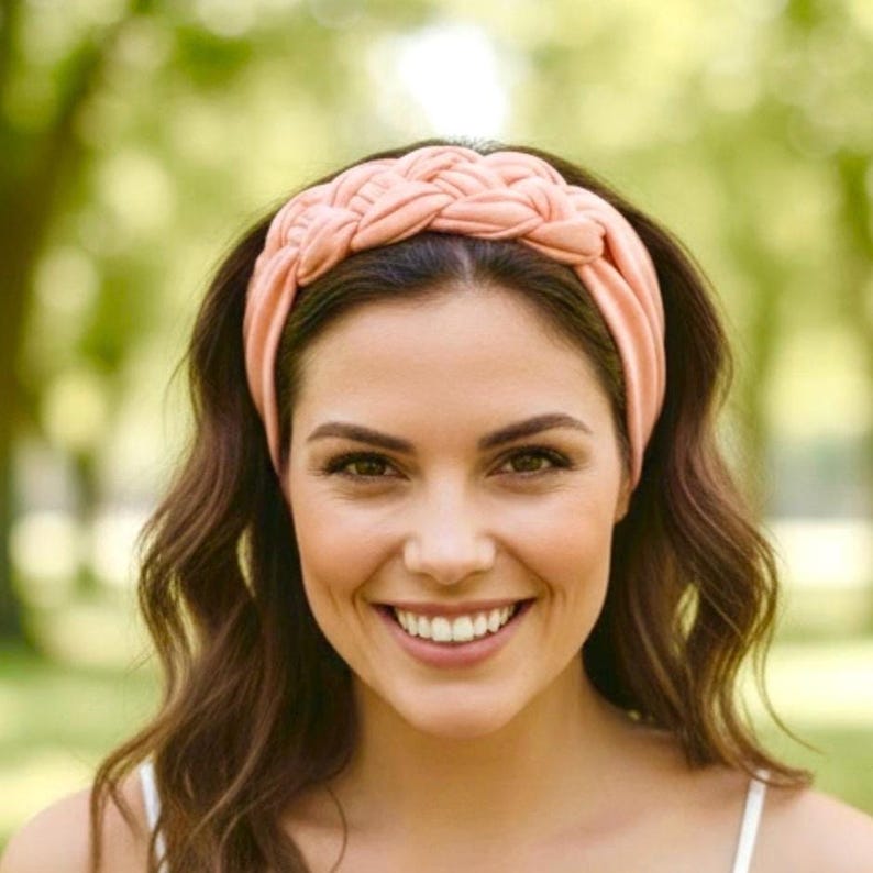 Chunky Double Knot Headband | Braided Sailor Knot Headband | Wide Stretch Headband for Women | Boho Hair Accessory | Trendy Fabric Headband image 4