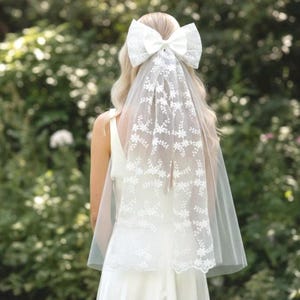Floral Bow Veil - Etsy display picture 2