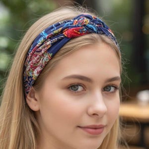Boho Knot Headband for Women | Turban Style Headband | Printed Fabric Headband | Boho Hair Accessory | Stretch Fashion Headband