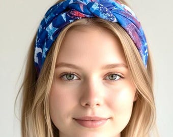 Red White Blue Knot Headband | 4th of July Headband | Patriotic Hair Accessory | Sailor Knot Headband | American Flag Headband