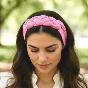 Chunky Double Knot Headband | Braided Sailor Knot Headband | Wide Stretch Headband for Women | Boho Hair Accessory | Trendy Fabric Headband image 3