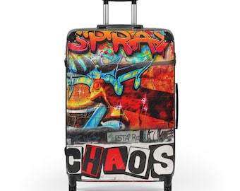 Graffiti Spray Can Art Urban Prin t Suitcase Flight Case, Travel luggage , Holiday Luggage, Beach Case, Shopping Case, Graffiti Prin t,