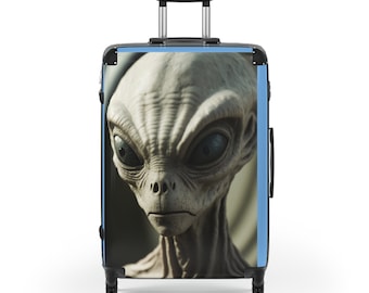 Alien Greys Invasion-Koffer, Alien-Druck, Gepäck, Alien Grey, Geschenk, Reisekoffer, Urlaubsgepäck, Flugkoffer, Teenager-Koffer, Geschenk für Väter.