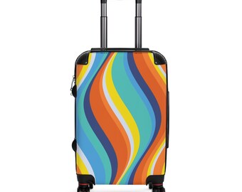 70s Vibrant Hippie Boho Suitcase Colorful Suitcase, Travel Case , Holiday Luggage , Beach Case, Shopping Suitcase. Flight Luggage, kids case