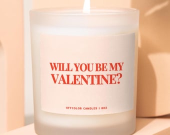 Will You Be My Valentine, Cute Valentines Day Gift for Him, Meaningful Husband Valentines, Galentines Gift, Cute Candle Gift for Her