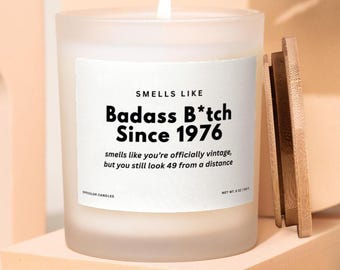 50th Birthday Candle, 50th Birthday Gift for Her, Personalized Gift, Funny Candle, Mom Birthday Gift, Born in 1976, Fifty Birthday