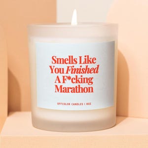 Maratonpresent till löpare, rolig löppresent till mamma, maraton i New York. Personlig ljuspresent till lopp, maratonljuspresent till henne