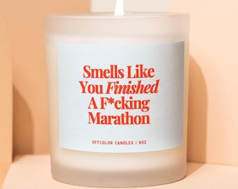 Regalo de maratón para corredor, regalo divertido para mamá, maratón de Nueva York. Vela personalizada para la carrera, vela de maratón para ella.