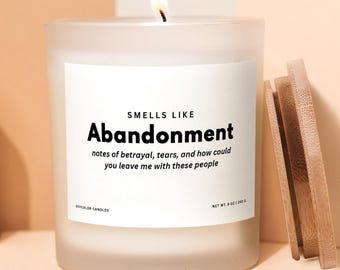 Funny Farewell Gift, Smells Like Abandonment Candle Retirement Gift for Coworker, Going Away Gift, Farewell Gift, Moving Away Scented Candle