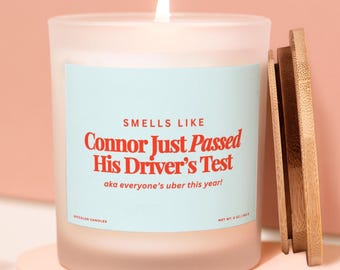 Personalized Gift for New Drivers, Funny Gifts, Gift for Son, Gift for Daughter, New Teen Driver Gift, 16th Birthday Candle, Custom Candle