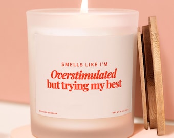 Overstimulated Mom Gift, Mom of Twins Gift, New Mom Gift for Mothers Day, Soy Candle Gift For Moms Birthday Mom Self Care Gift