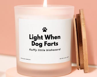 Light When Dog Farts Candle, Funny Candle for Dog Owners, Dog Mom Gift, Dog Lover Candles, Personalized Pet Gift, Funny Dog Gifts