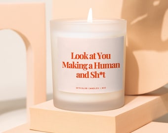 Look at You Making a Human Funny Candle Gift for Her, Pregnant Mother's Day Gift, Cute Pregnancy Candle Gift for New Mom