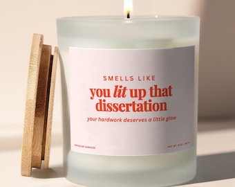 Funny Phd Dissertation Defense Gift, Doctoral Gift for Her, Residency Graduation, Dissertation Gift, Medical School Graduate, Funny Candle