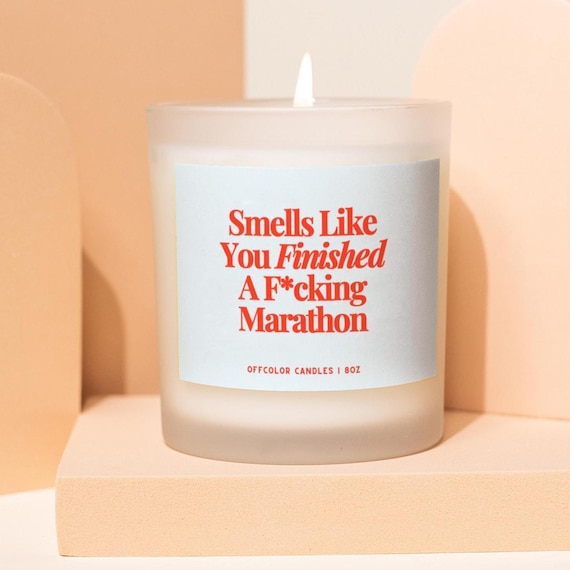 Marathon Gift for Runner, Funny Running Gift for Mom, NYC Marathon. Personalized Candle Gift for Race,  Marathon Candle Gift for Her