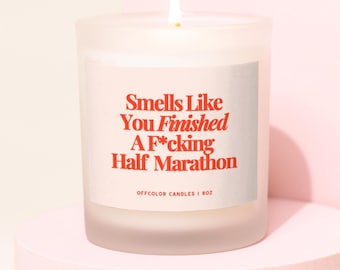 Half Marathon Gift for Friend, Running Gifts for Best Friend, Personalized Candle, Funny Runner Gift, Smells Like Another Race