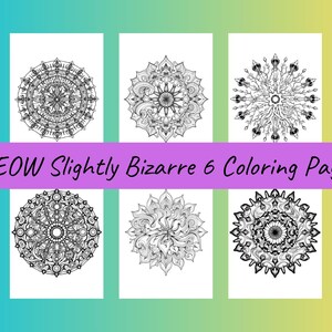 Digital Download Coloring Book, Strange Mandala Coloring Pages, Printable Abstract Mandala Art, Unique Mindfulness Coloring