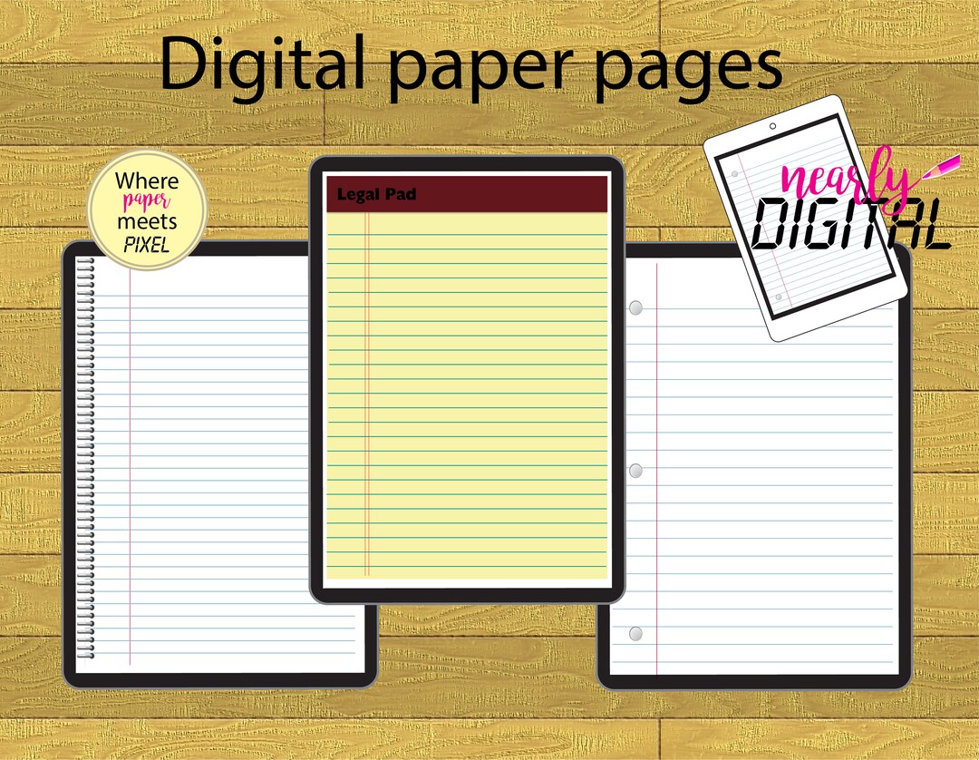 Pad Page Graphics Design Digital Paper Lined Pad Pages for Goodnotes or Notability Apps - Etsy