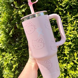 Kitty Hydroflask Authentic 40oz Cup, HK Inspired, Pink Sakura Straw Topper, Trendy, Birthday, Gifts for Her, Gift Wrapped + Card of Choice