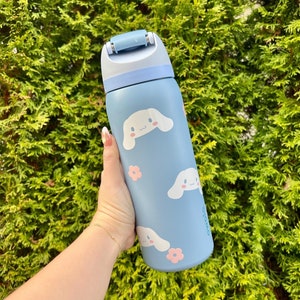 Cinnamoroll Owala 32oz Blue Water Bottle, Sanrio Inspired Hello