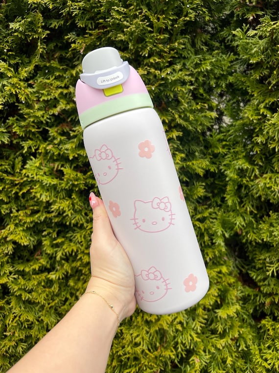 owala ハローキティ 水筒 ピンク 32oz 950ml HK Owala 32oz Pink Water Bottle, Sanrio Inspired Hello Kitty