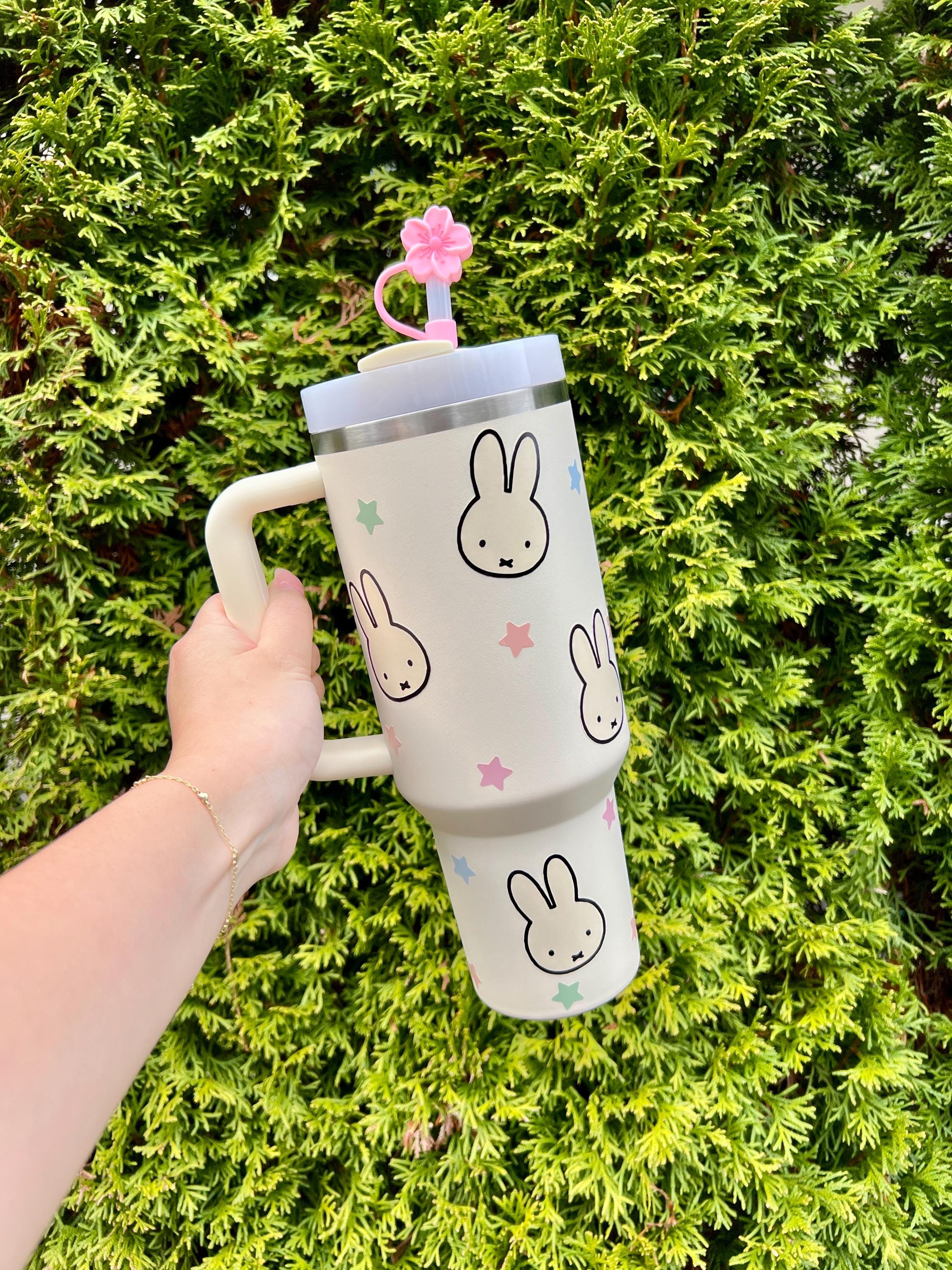 Miffy Stanley 40oz Quencher Cream Tumbler Cup, Kawaii Bunny