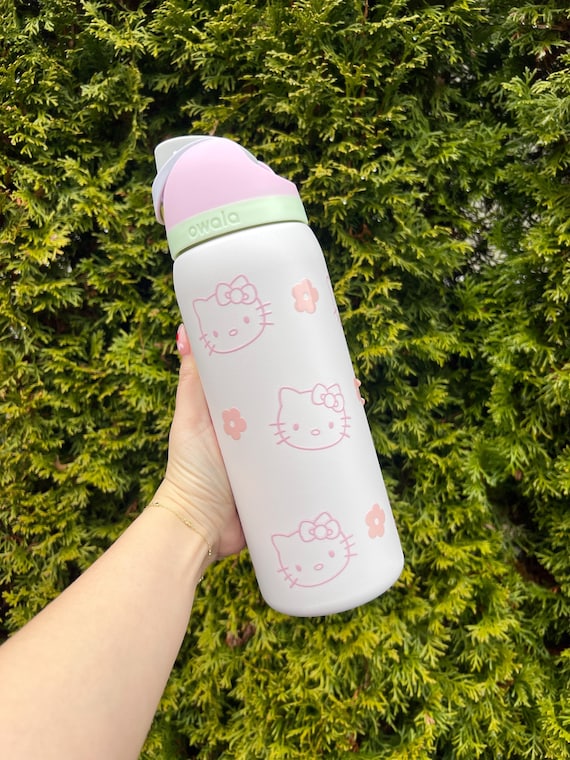 HK Owala 32oz Pink Water Bottle, Sanrio Inspired Hello Kitty