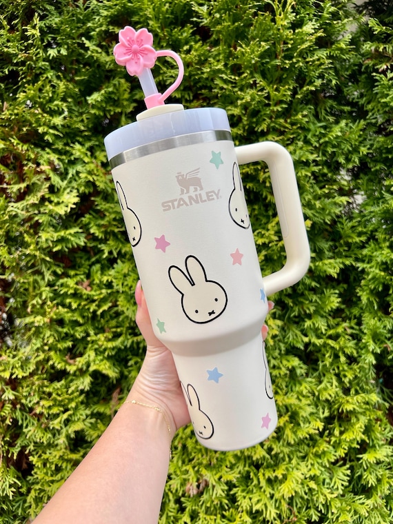 Miffy Stanley 40oz Quencher Cream Tumbler Cup, Kawaii Bunny