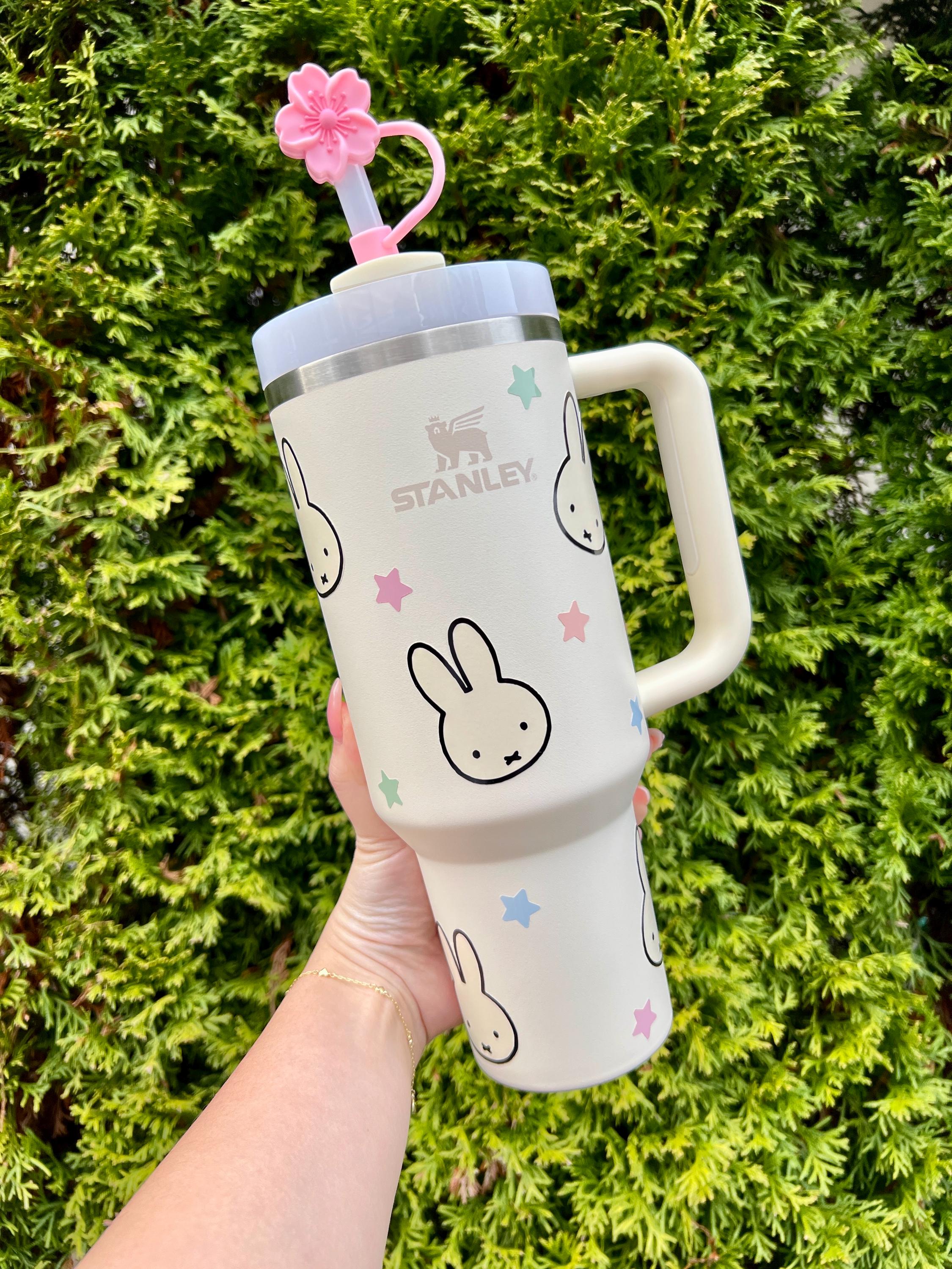Miffy Stanley 40oz Quencher Cream Tumbler Cup, Kawaii Bunny
