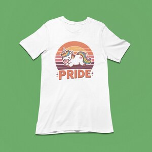 Adorable Kawaii Unicorn Pride Graphic Tee - Cute LGBTQ+ Unicorn T-Shirt - Rainbow Pride Shirt