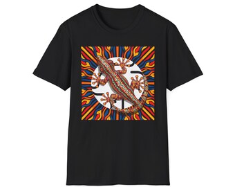 Psychedelic Lizard Graphic Tee - Vibrant Psychedelic Print Shirt