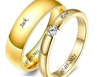 Engraved Personalized Ring, Name and Date Engraved Ring, Custom 18k Gold Ring, Jewellery Ring, Bestfriend Gift, Eid Gift, Gift for her.