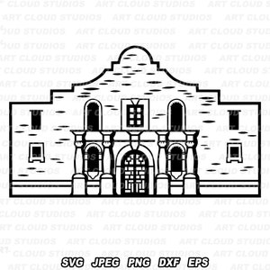 Alamo SVG, Archivos de corte de Alamo, Texas Alamo svg, Descarga digital, Uso comercial, The Alamo Clipart PNG, Silueta de Alamo