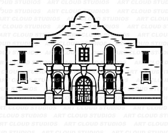Alamo SVG, The Alamo Cut Files, Texas Alamo svg, Digital Download, Commercial Use, The Alamo Clipart PNG, Alamo Silhouette