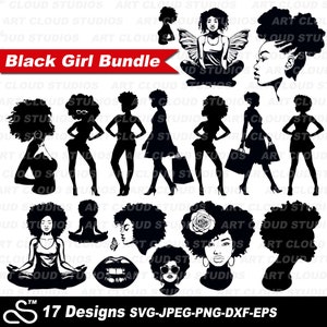 Black Girl Magic SVG-bundel, volledige lichaam zwarte vrouw svg, zwarte vrouw SVG silhouet, Boss Lady Svg, Afro Lady vrouw, diva, tshirt, gesneden bestand,